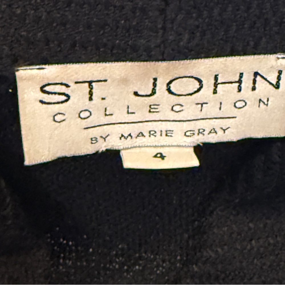 St John Collection Black Button-Front Blazer Jacket - Picture 6 of 11